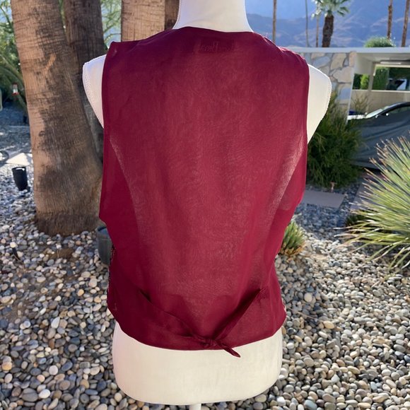 HARRY STYLES COSTUME Jack Bryan Sequin Beaded Suit Jacket Vest Size Pink/Maroon - Picture 7 of 9